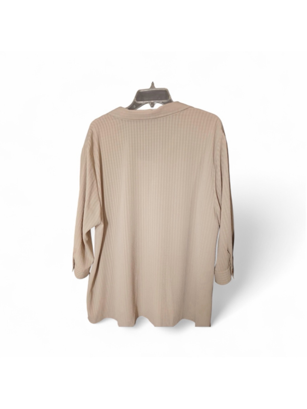 Maggie Barnes Women's Beige Button-Front Blouse 2X (45JC) - Picture 2 of 6